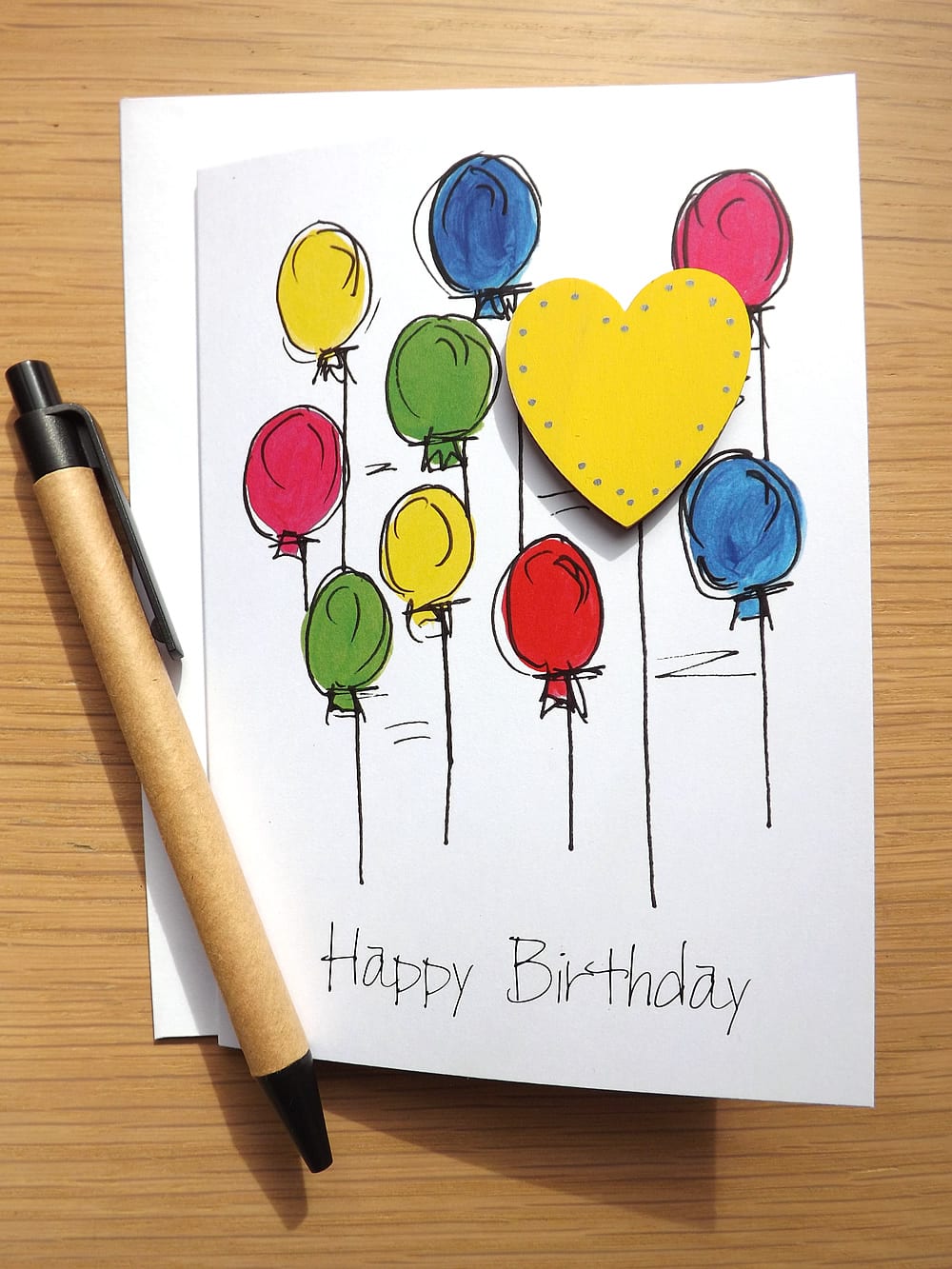 Birthday Balloons Greetings Card by Melanie McEwan Studio
